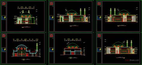 10.Mosque Project Plan, Elevation Free AutoCAD Drawings