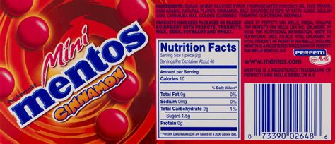 Cinnamon Mentos Nutrition Facts - Nutrition Ftempo