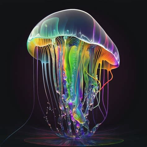 Premium AI Image | A rainbow jellyfish is shown in this image.