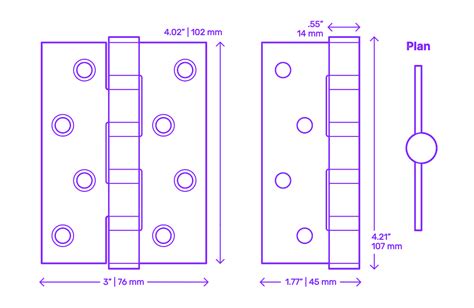 Butt Hinge Dimensions