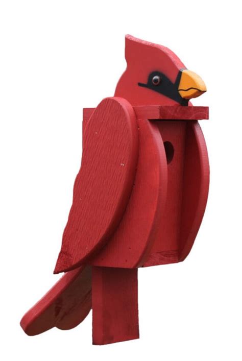 Amish Made Bird House Cardinal shaped House Free Shipping