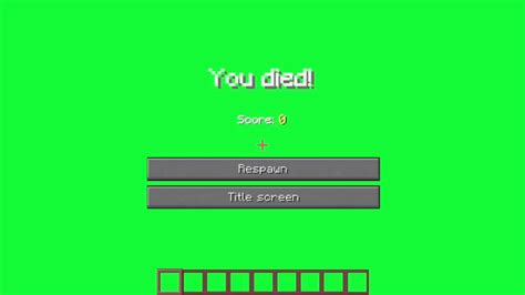 Minecraft Death Screen (Green Screen) | Minecraft Meme - YouTube