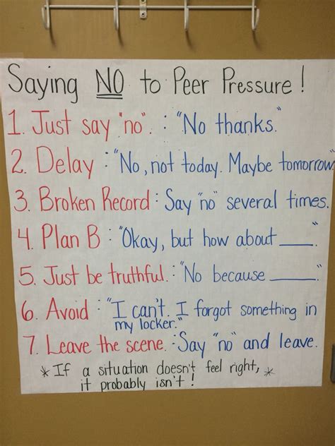 Ways to say no to peer pressure | Peer pressure activities, Peer ...