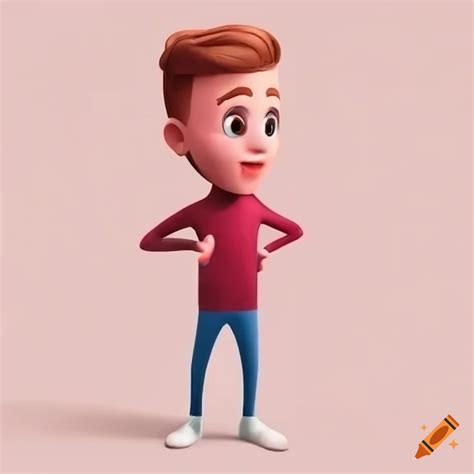 Cartoon character illustration of a male on Craiyon