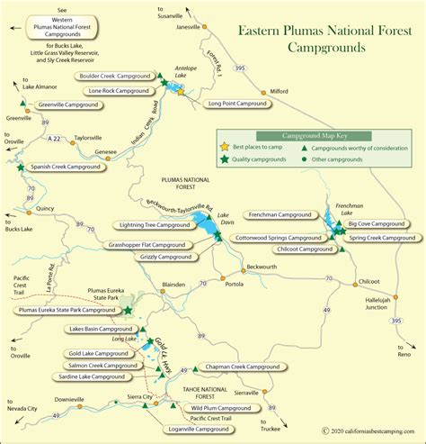 Plumas National Forest Campground Map - Eastern Portion