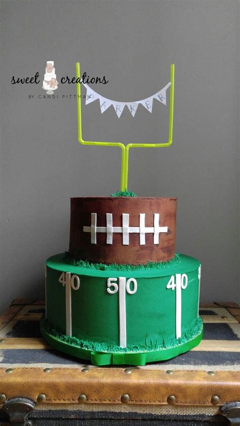 Football themed baby shower cake #sweetcreationsbycandi | Football ...