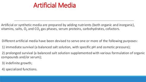 Cell culture, Different type of cell culture media, types of media