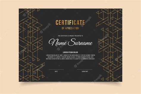 Premium Vector | Abstract geometric certificate template