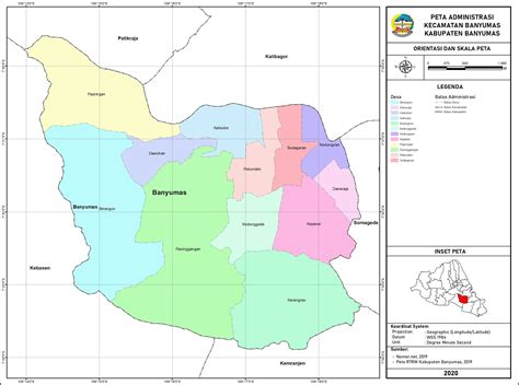 Peta Administrasi Kecamatan Banyumas, Kabupaten Banyumas ~ NeededThing