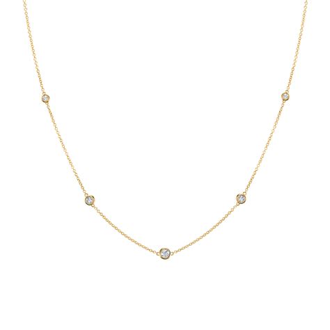 Diamond Bezel Strand Necklace – Baby Gold