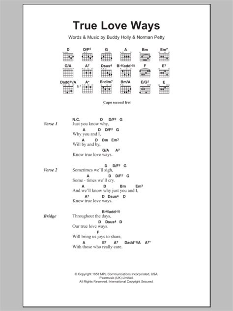 True Love Ways | Sheet Music Direct