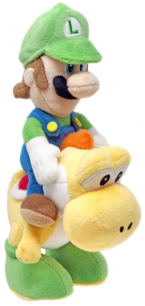 Super Mario Bros Luigi 8 Plush Riding Yellow Yoshi San-Ei - ToyWiz