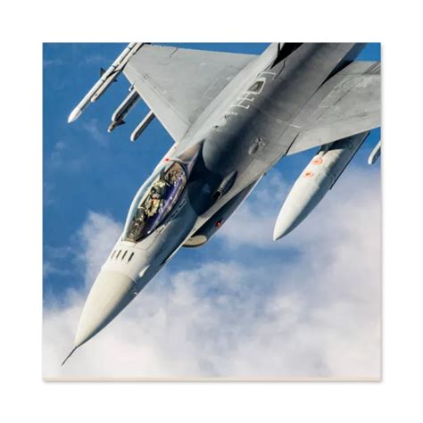 MILITARY USA USAF F-16 Fighting Falcon Fighter Jet Photo Framed Wall Art 9X9 In £18.99 - PicClick UK