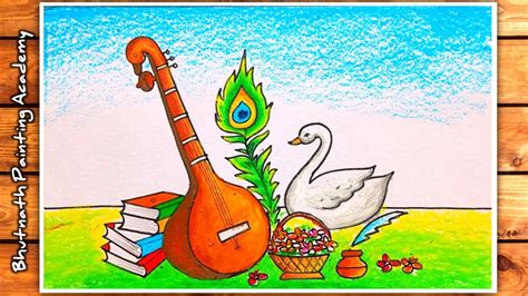 basant panchami drawing very easy - YouTube