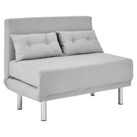 ALGO 2-Seater Small Double Folding Sofa Bed with Cushion Grey Fabric | Shop Designer Home ...