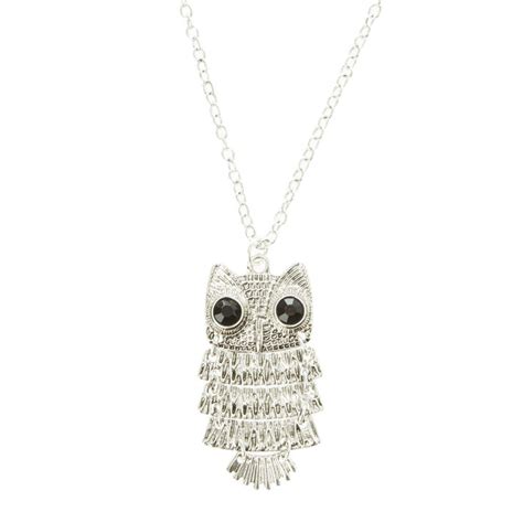 Silver Owl Pendant Necklace | Claire's