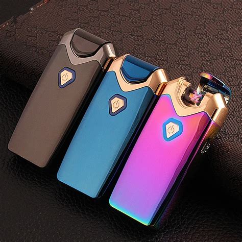 Usb Charge Arc Lighter USB Windproof Personality Electronic Cigarette Lighters Novelty Electric ...