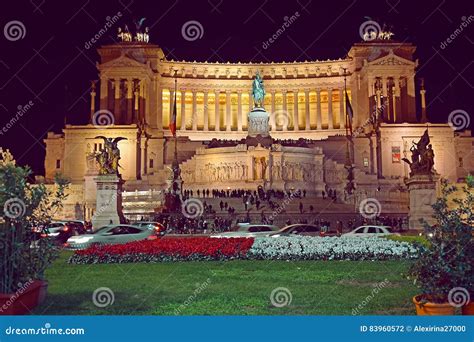 Piazza Venezia in Rome on the Night before Christmas Stock Photo ...