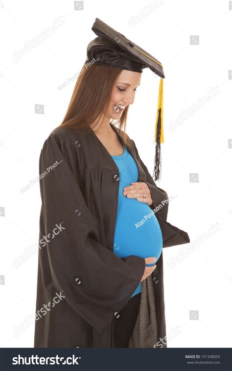 Pregnant Woman Graduation Gown Holding Her Stock Photo 151338059 | Shutterstock