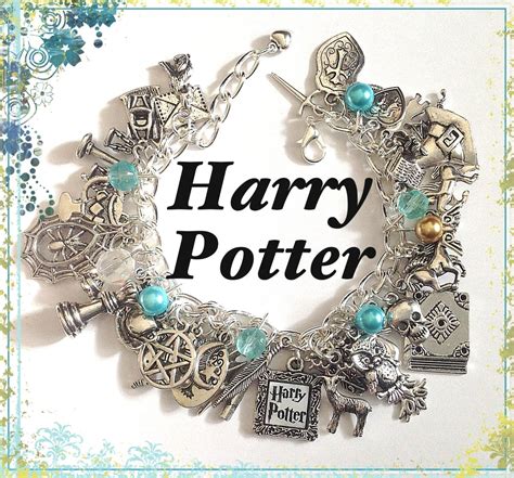 Items similar to Harry Potter Jewelry Charm Bracelet, Silver Charm Bracelet, Image Charms ...