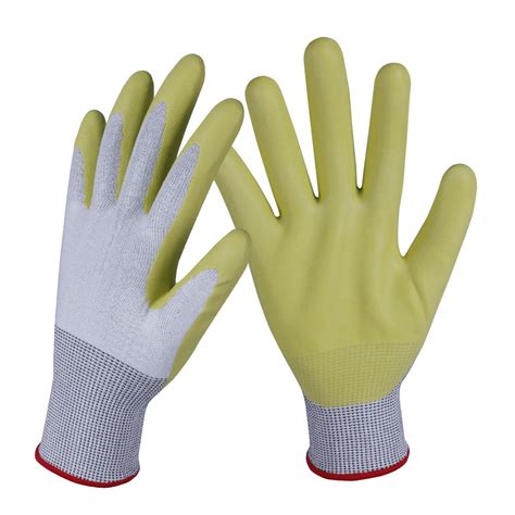 ANSI cut level A3 15G HPPE Polyurethane coated cut resistant safety work grip Gloves