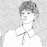 Curly Hair Coloring Page sketch template