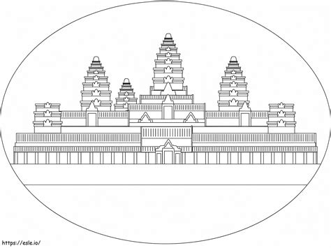 Printable Angkor Wat coloring page