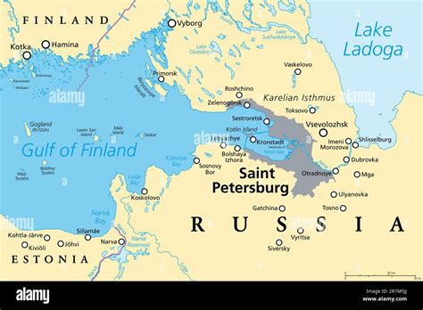 Saint Petersburg area, political map. Second-largest city in Russia ...