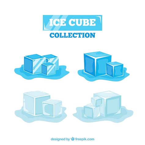 Free Vector | 2d ice cube collection