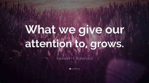 Kenneth H. Blanchard Quote: “What we give our attention to, grows.” (7 wallpapers) - Quotefancy