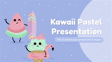 Aesthetic Pastel Cute Powerpoint Background Blue - Draw-vip