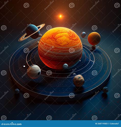 3d Model of the Rotation of the Planets Around the Sun, Close-up, Space ...