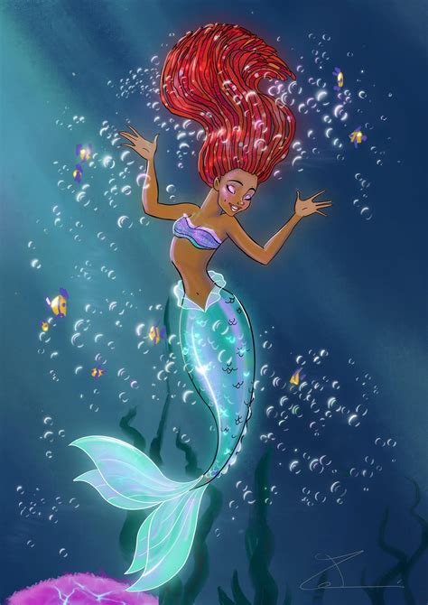 I drew Halle Bailey as Ariel in the new little mermaid reboot 🧜🏽‍♀️ can ...