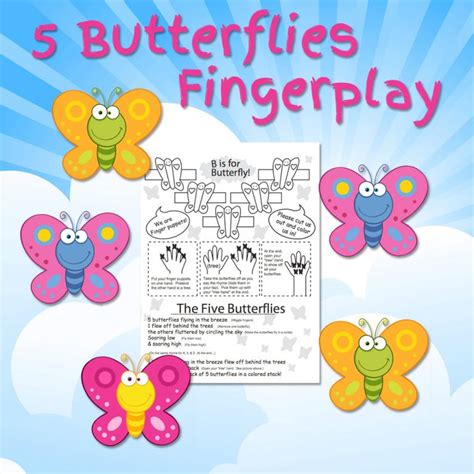 Fingerplay: The Five Butterflies | kidCourseskidCourses.com