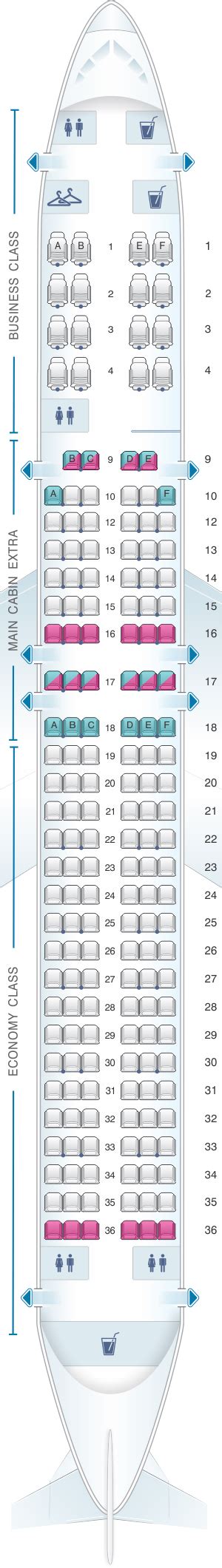 Mapa de asientos American Airlines Boeing B757 200 176PAX - Plano del avión | SeatMaestro.es