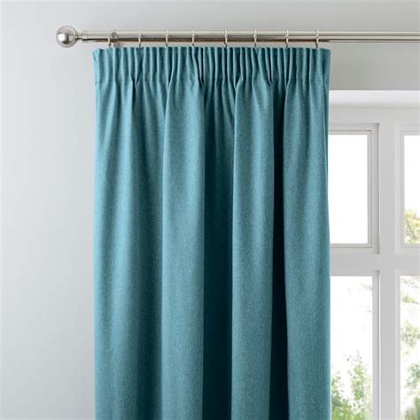 Luna Teal Blackout Pencil Pleat Curtains | Dunelm