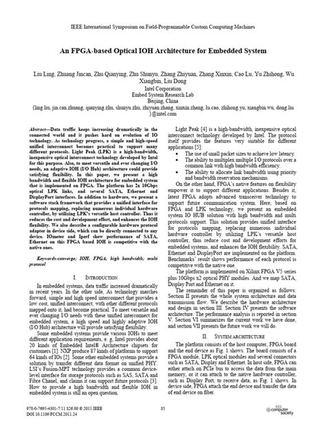 An FPGA-Based Optical IOH Architecture For Embedded System | PDF ...