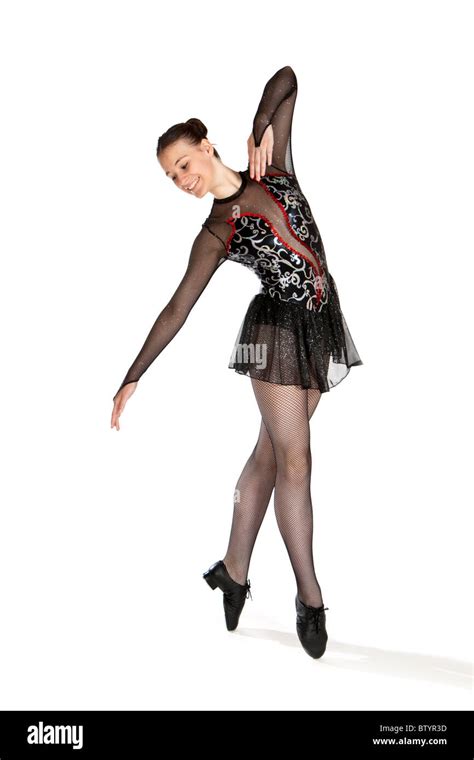 Studio shot of beautiful young girl in tap dancing costume Stock Photo - Alamy