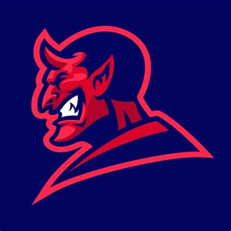 Premium Vector | Devil vicious laugh sideview in sport mascot logo style