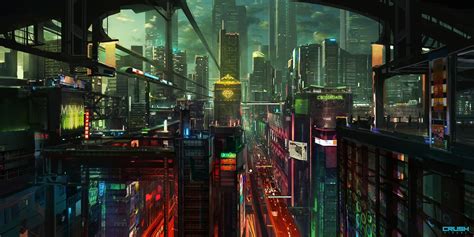 High rise buildings digital wallpaper, cyberpunk, city, night, skyscraper HD wallpaper ...