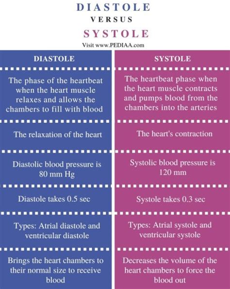 What is the Difference Between Diastole and Systole - Pediaa.Com