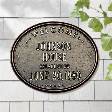 Personalized Welcome House Plaque | Address plaque, House plaques, Whitehall products