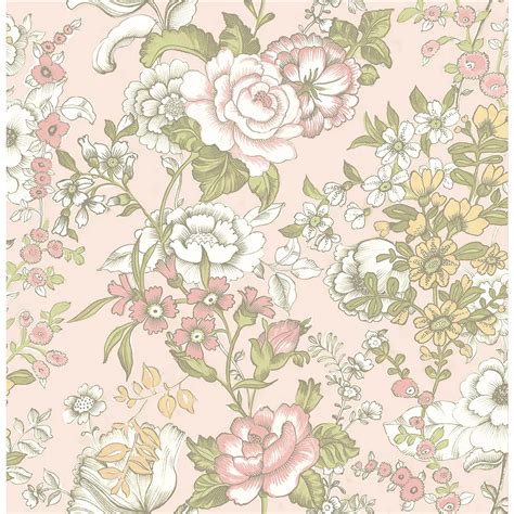 A-Street Prints Ainsley Pink Boho Floral Wallpaper | The Home Depot Canada