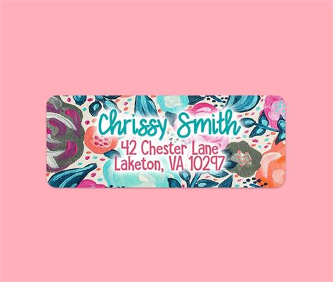 Floral Return Address Labels Pretty Address Labels Cute | Etsy