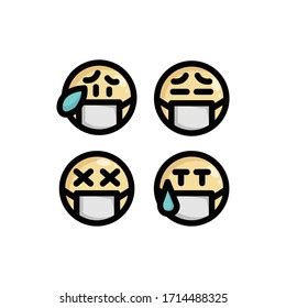 Doctor Mask Emoji Set Embarrassed Dead Stock Vector (Royalty Free) 1714488325 | Shutterstock