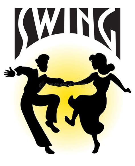 Swing Dance Couple/eps. Silhouette illustration of a couple swing dancing with t , #ad, #eps, # ...