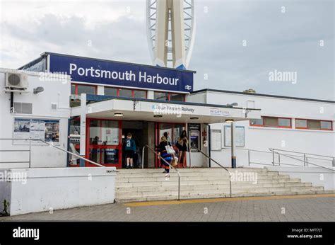 The entrance of Portsmouth Harbour Railway Station Stock Photo - Alamy