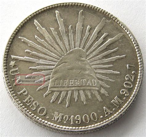 Mexico, Large Silver Coin, 1 Peso 1900 Mo Am, Top