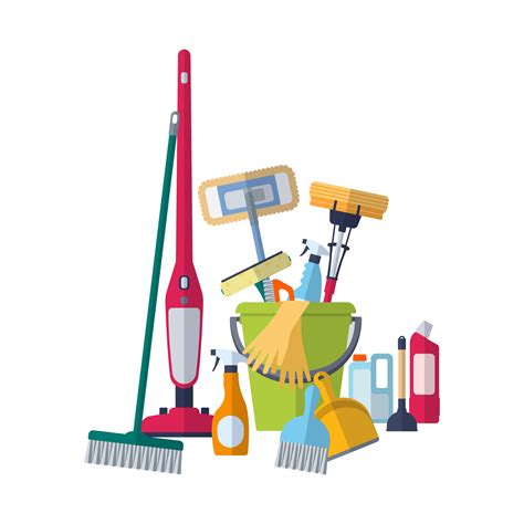 Cleaning service concept. Poster template for house cleaning services with cleaning tools ...