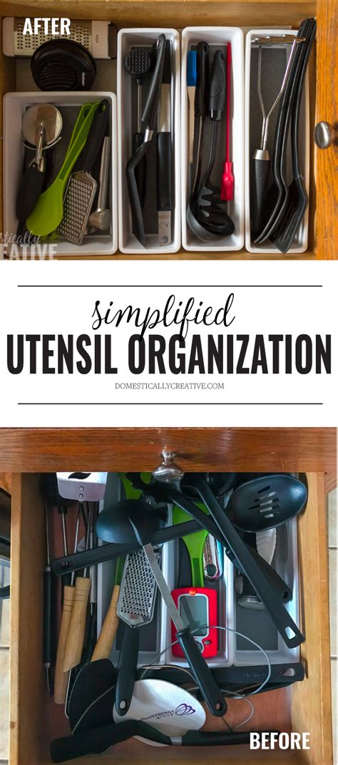 Simple Kitchen Utensil Drawer Organization - Domestically Creative